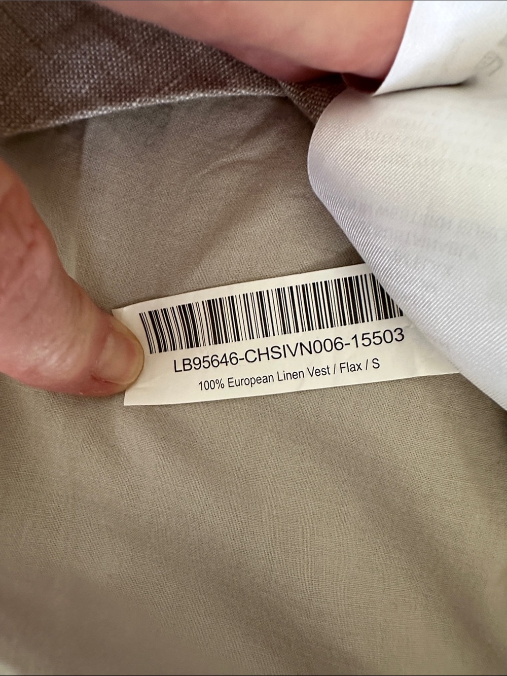 Quince 100% European Linen Vest Size S, Color Beige (Flax) - Picture 5 of 6